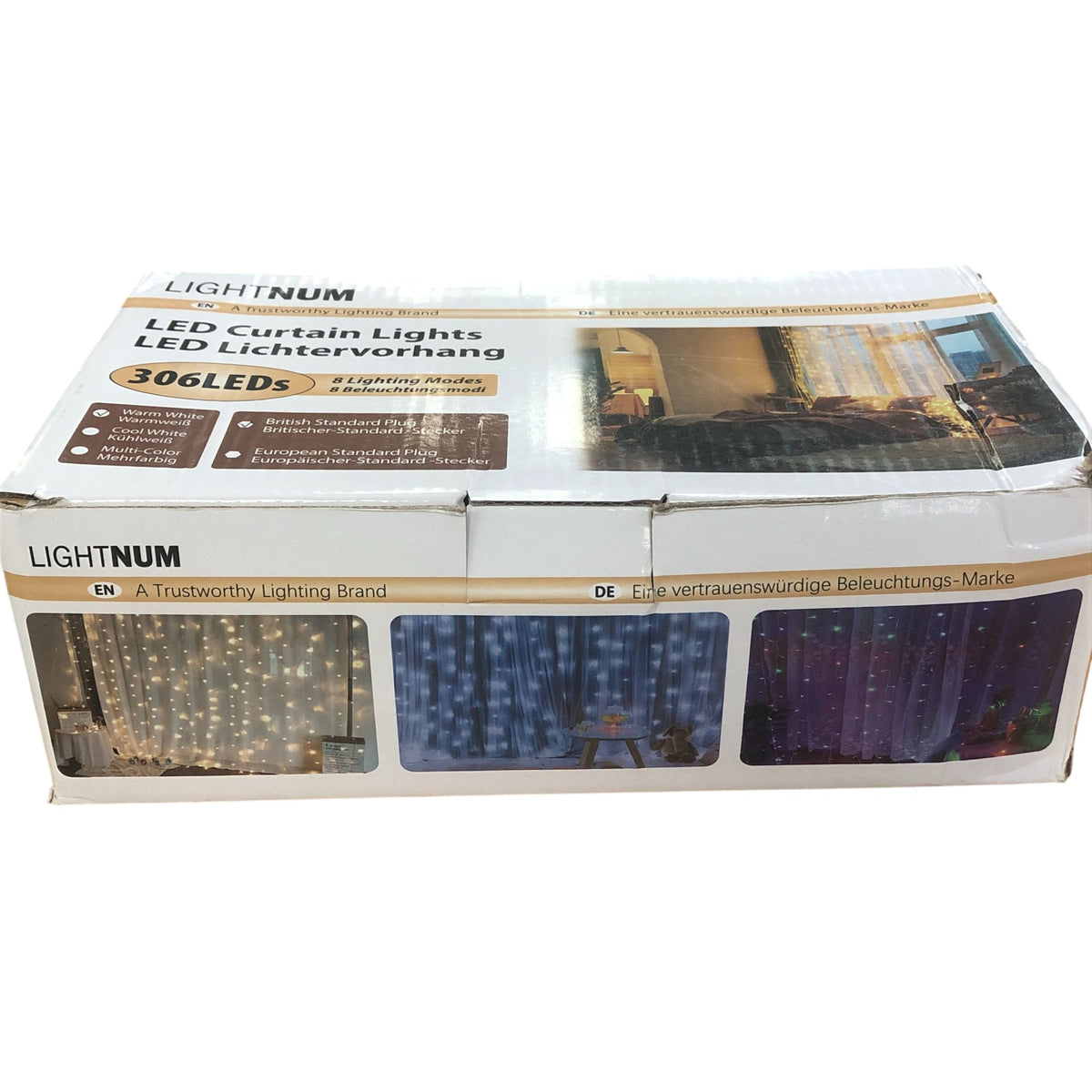 Lightnum LED Curtain Lights 306 LEDs Warm White Cool White 8 Modes IP44
