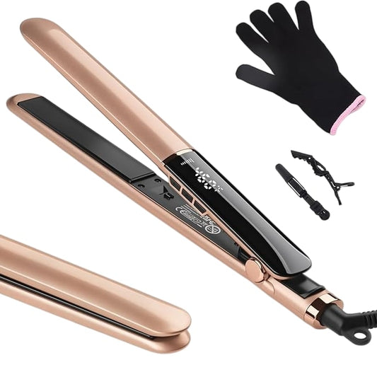 Professional Hair Straightener Ceramic Floating Plates Dual Voltage Digital