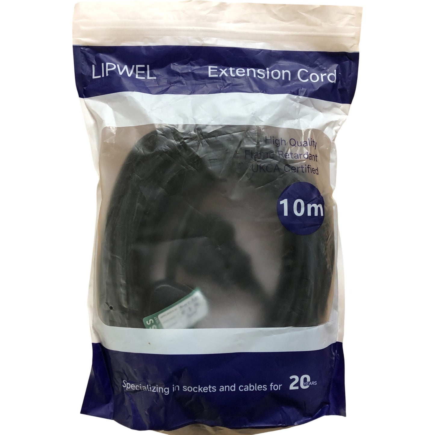 Lipwel 10M Extension Cord 13A Non Rewirable Socket Perfect For Home Office
