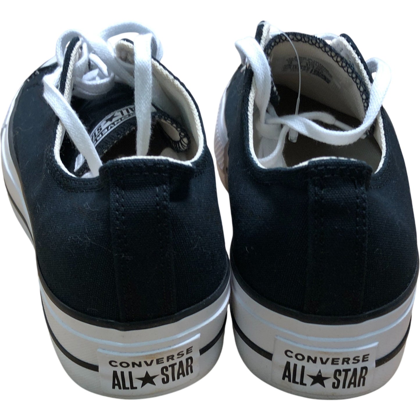 Converse All Star Black Canvas Trainers UK8 Women's Classic Style Thick Sole