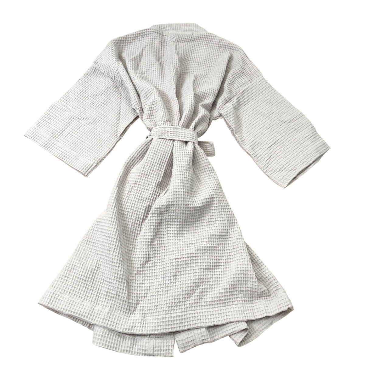 Grey Waffle Robe Organic Cotton Blend Size L