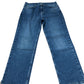 Baukjen Blue Straight Jeans UK Size 16 Organic Cotton Strip Style