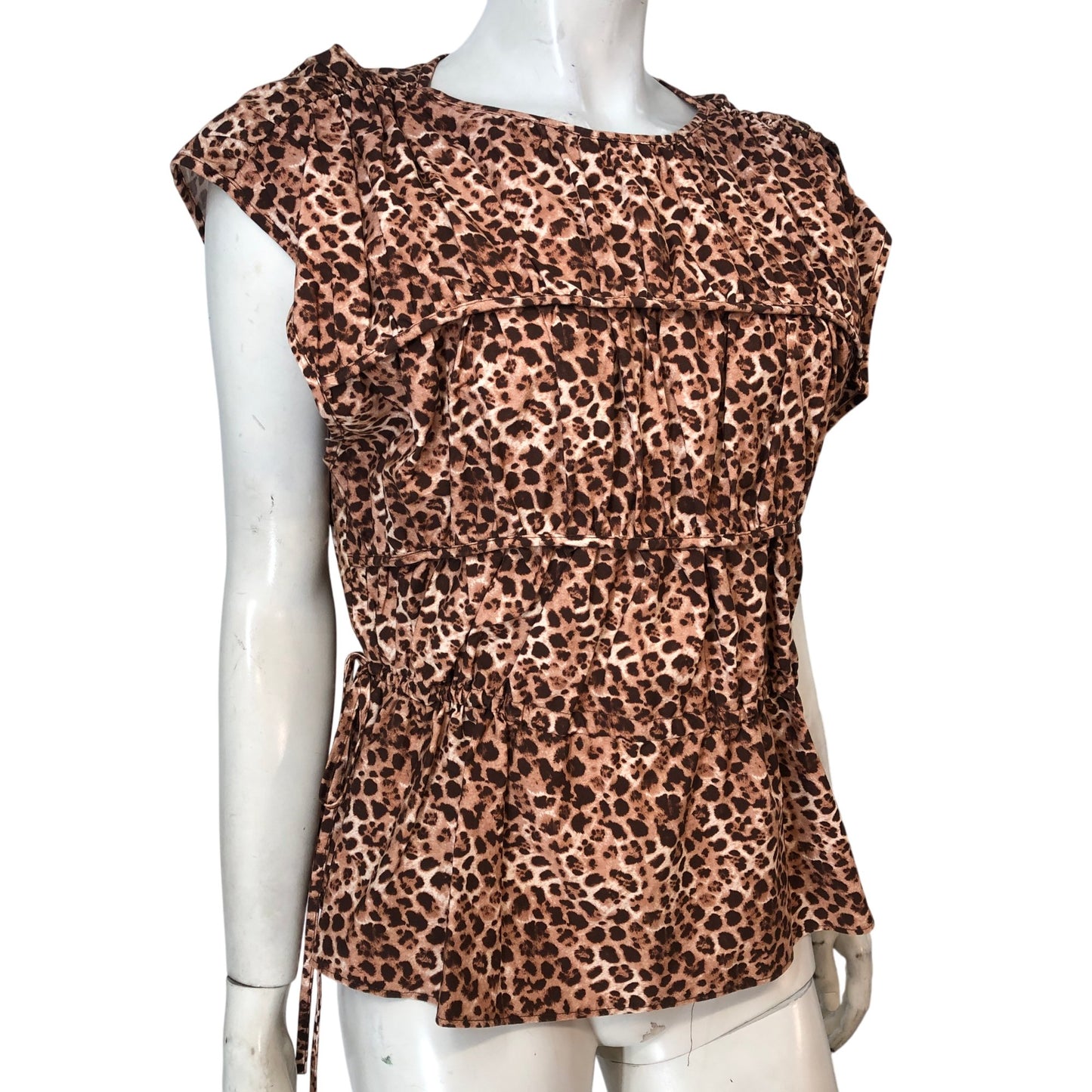 River Island Radical Romance Top UK16 Women's Leopard Print Blouse Sleeveless