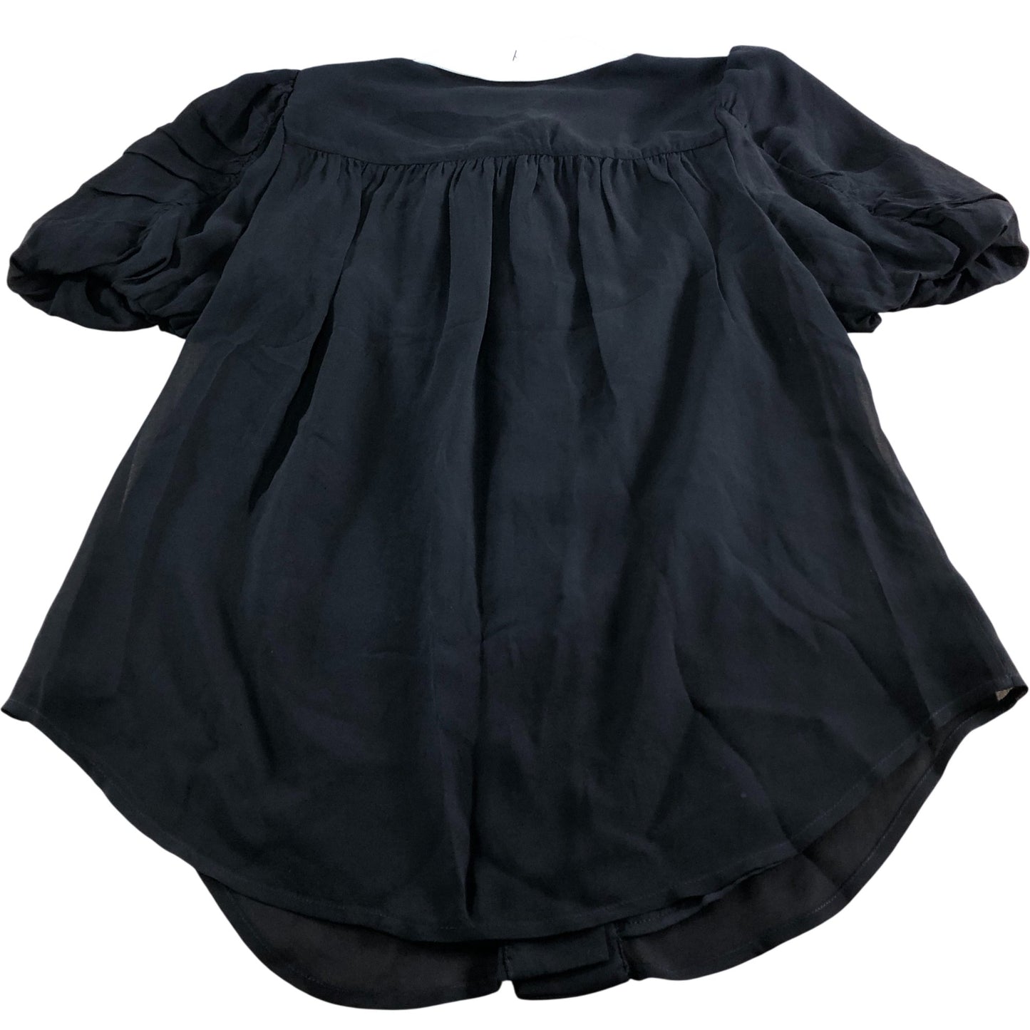 Branded Black Contrast Collar Shirt - Size 8