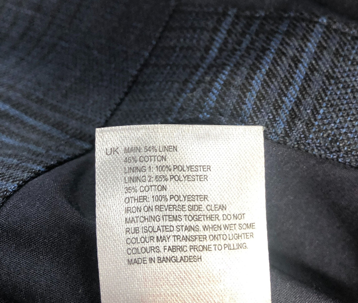 Suit Waistcoat Navy Blue Check Pattern Regular Fit