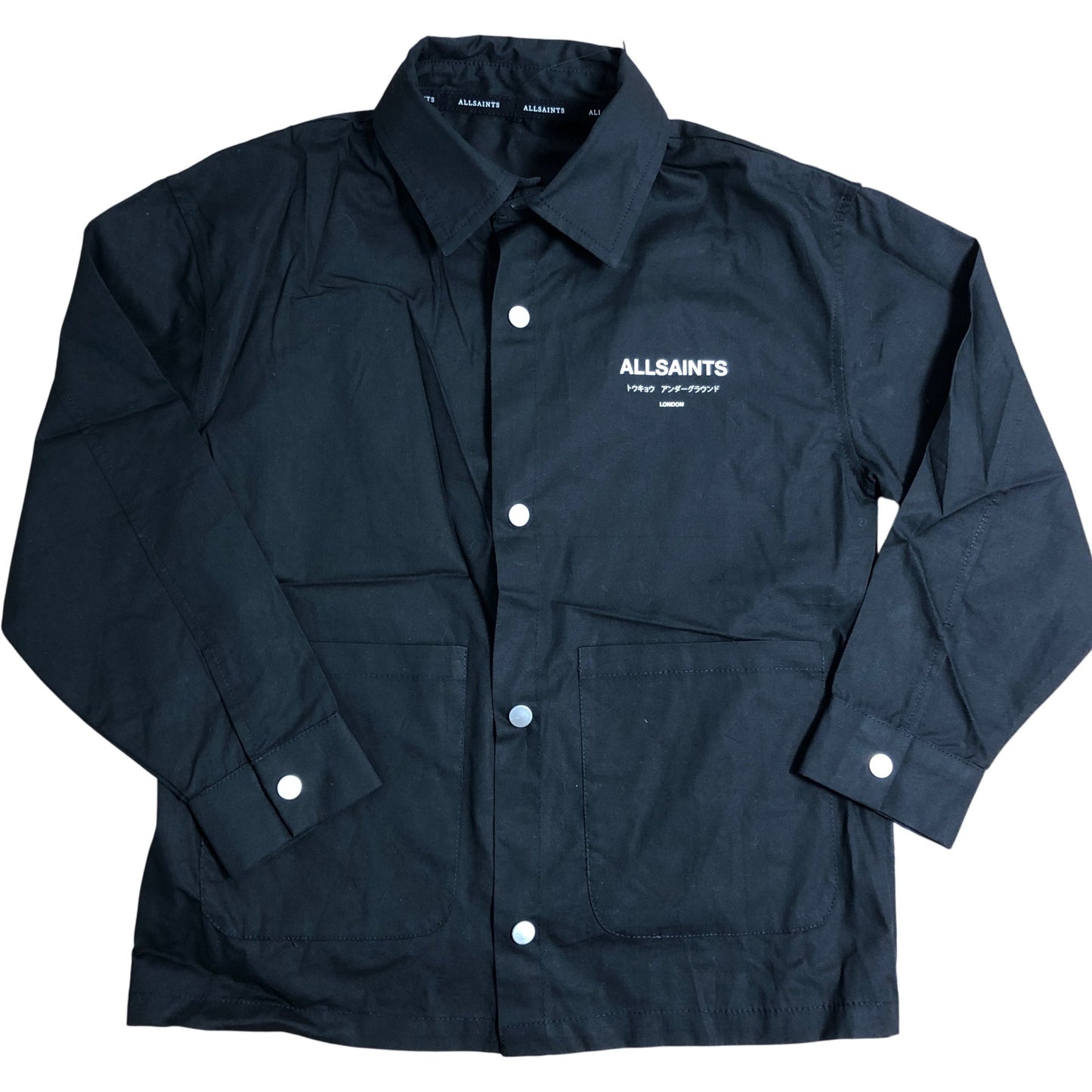 AllSaints Black Overshirt Jacket Kids 9-10 Years Casual Wear Fashion