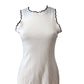 River Island Women's White Dress UK8 Scalloped Edges Sleeveless Ribbed