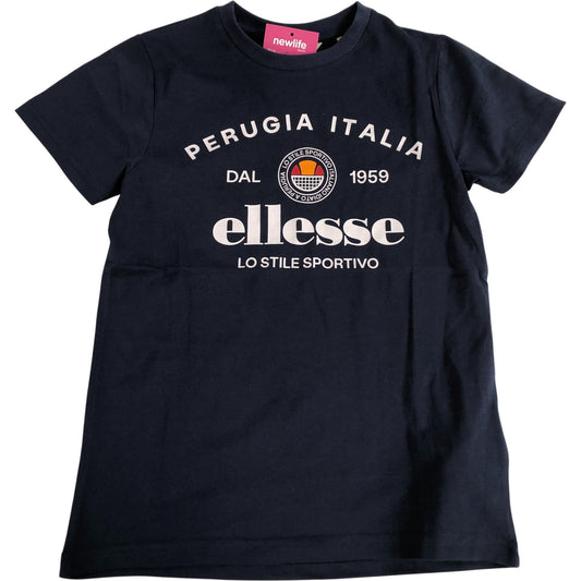 Ellesse Vincent T-Shirt Cotton Crew Neck Navy Casual Wear 8-9 Years