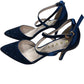 Ravel Strappy Heels UK4 Women's Navy Blue Sparkly Stiletto Shoes