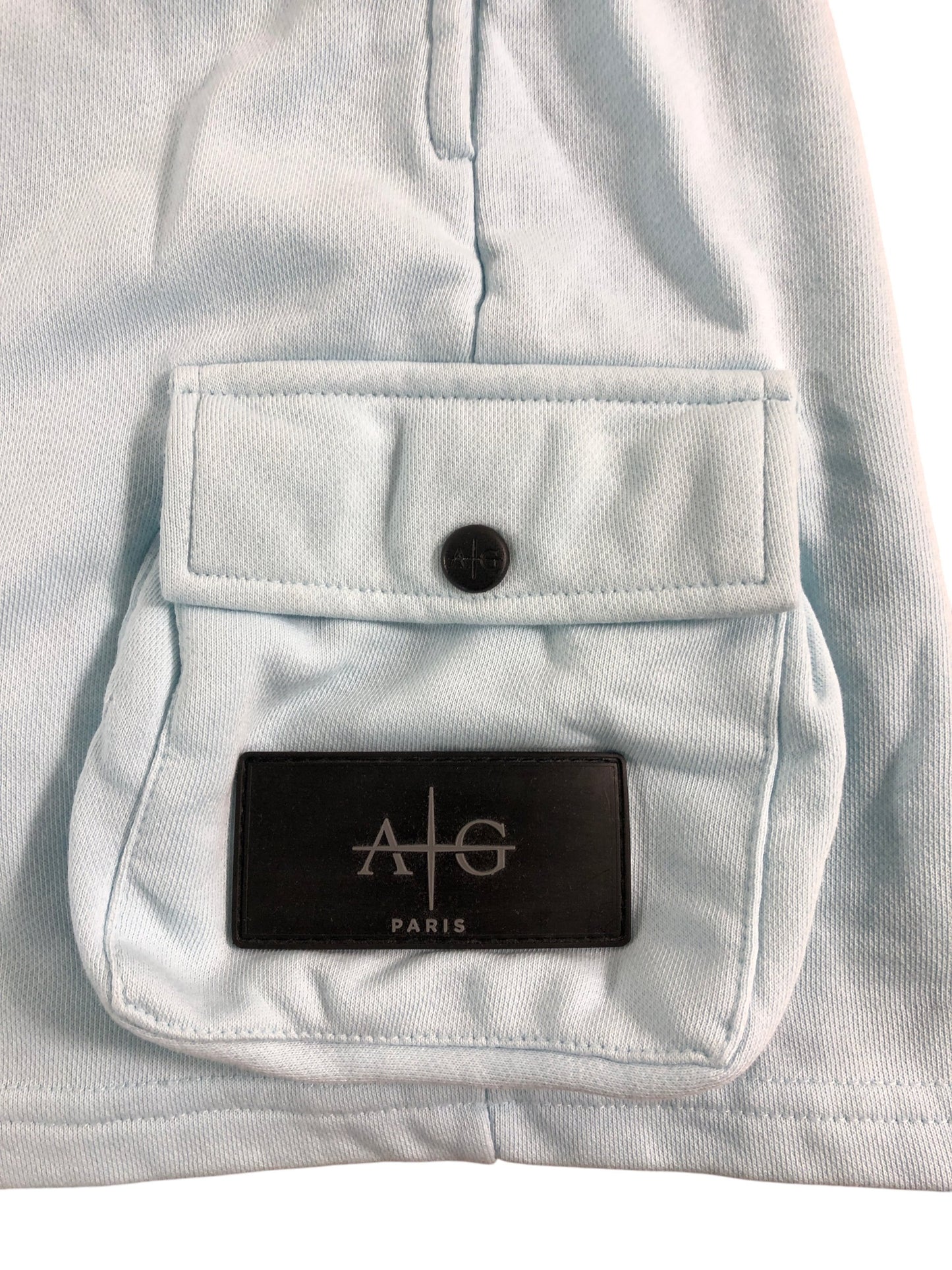 AVANT GARDE Cargo Shorts Men's Light Blue Cotton Blend Breathable Size L