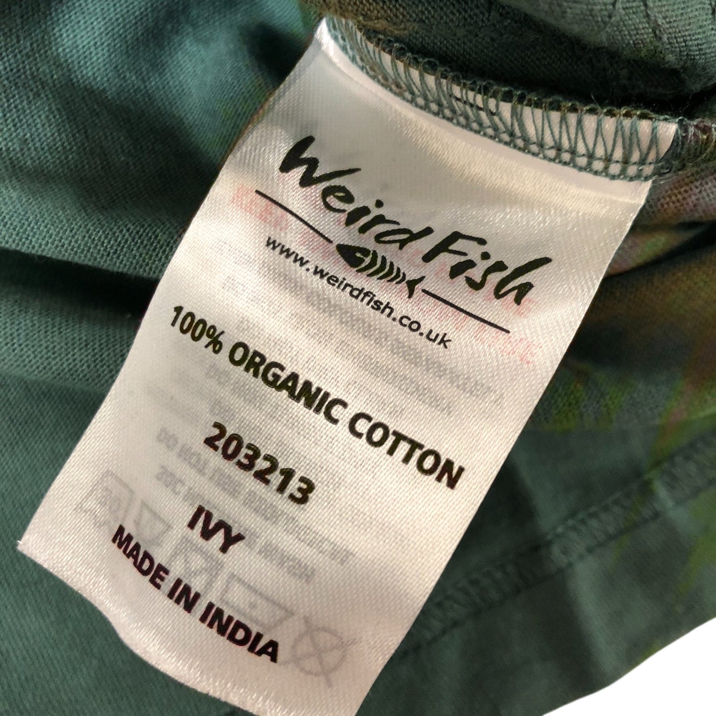 Weird Fish Mabel Organic Cotton Jacquard Top Size 12 Women's Green Long Sleeve