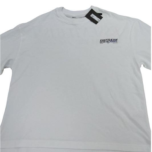 River Island T-Shirt Size L Men's White Graphic Print Luxury Fashion