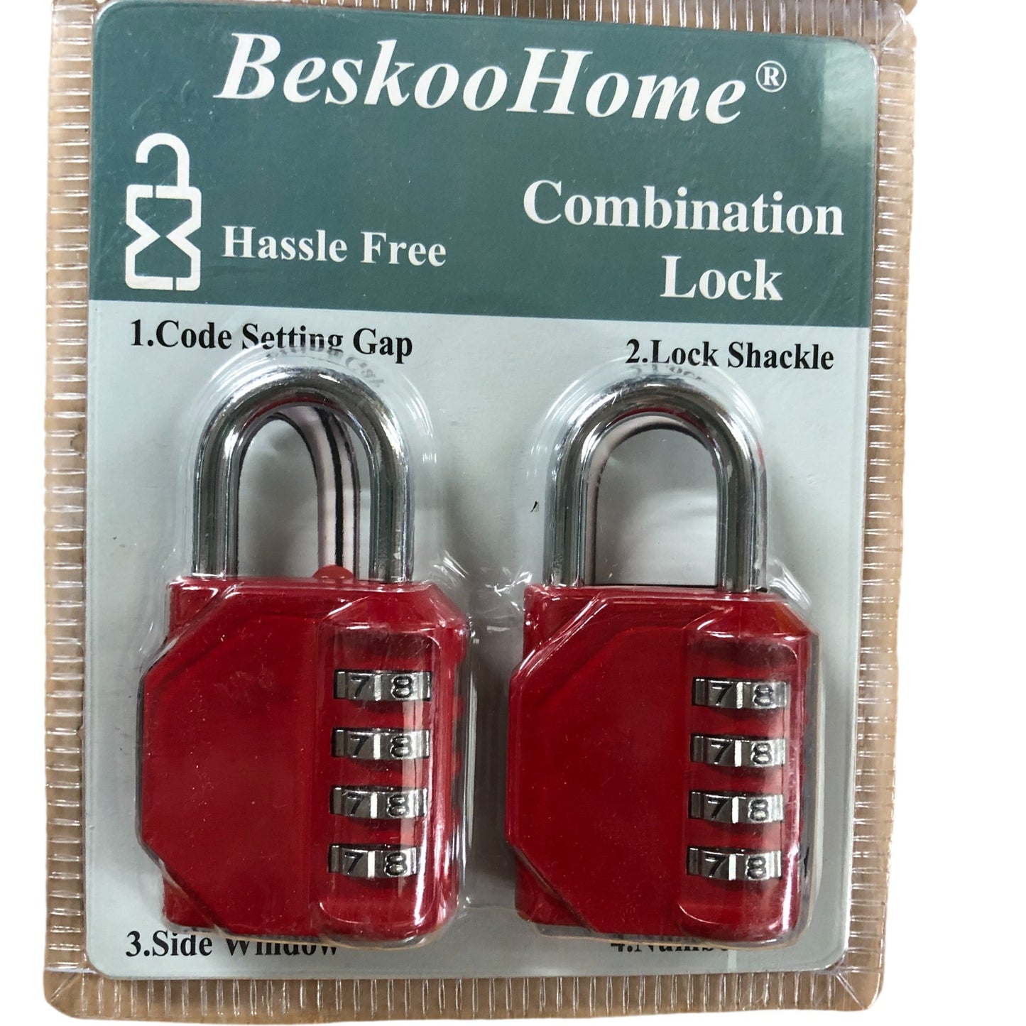 BeskooHome Combination Locks Set of 10 Hassle Free Code Setting Gap Shackle