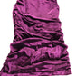 Ruched & Ready Velvet Dress Size Small Women's Long Sleeve High Neck Purple