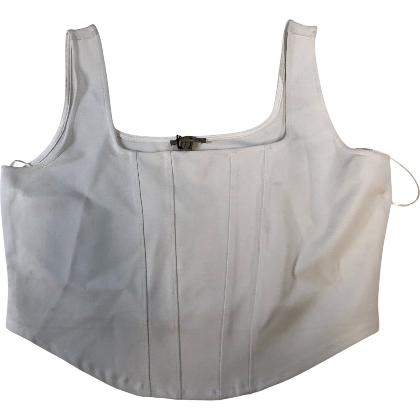 River Island Women's Crop Top UK L White Sleeveless Casual Blouse