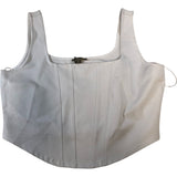 River Island Women's Crop Top UK L White Sleeveless Casual Blouse