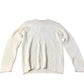 River Island Crew Neck Sweater Ecru Unisex Cream Ribbed Knit Long Sleeve Medium