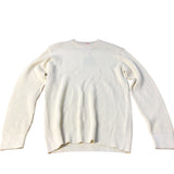 River Island Crew Neck Sweater Ecru Unisex Cream Ribbed Knit Long Sleeve Medium
