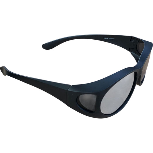 Face Shadow Fit Over Glasses Sunglasses UV Protection Black Design