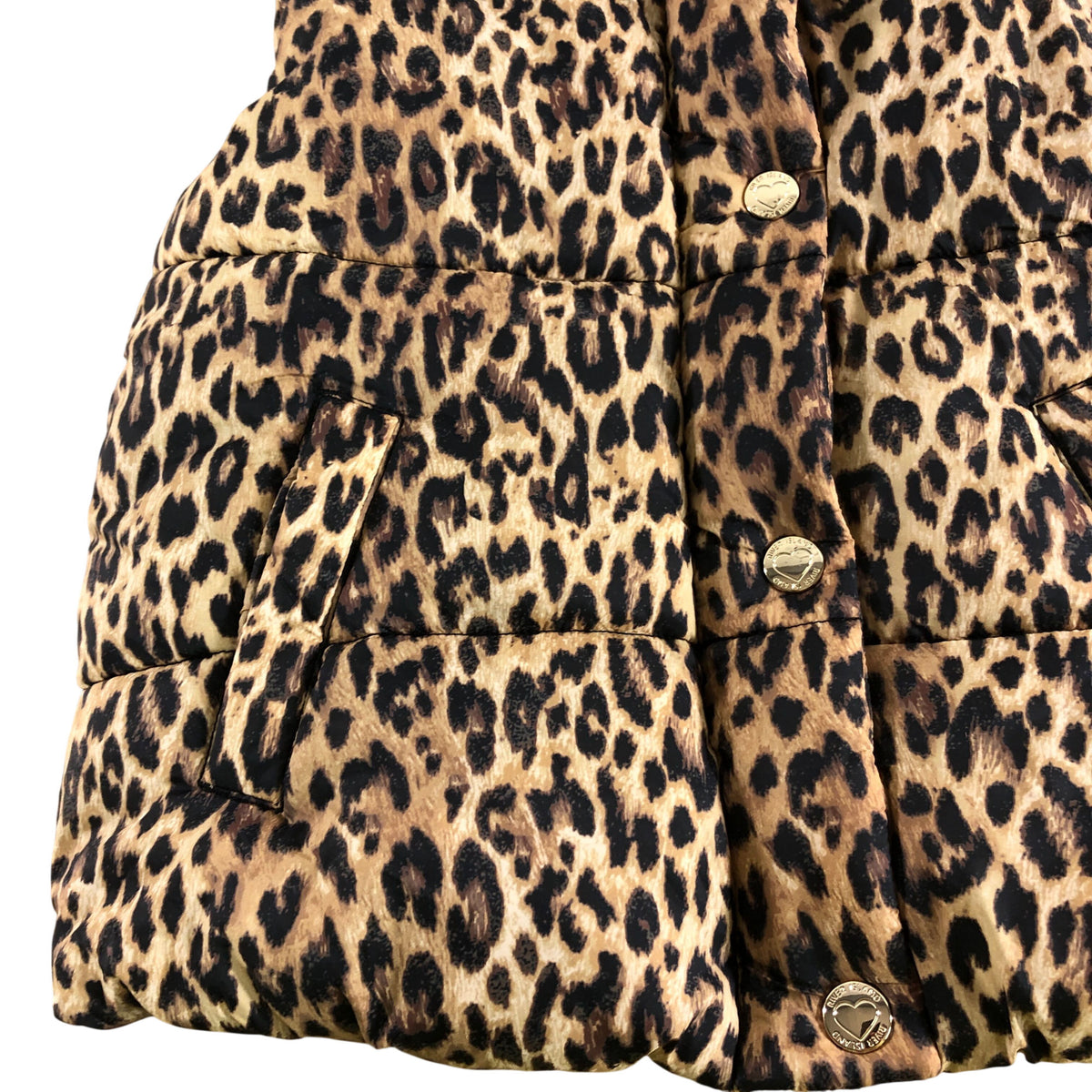 River Island Leopard Print Puffer Gilet UK2-3Years Kids Hooded
