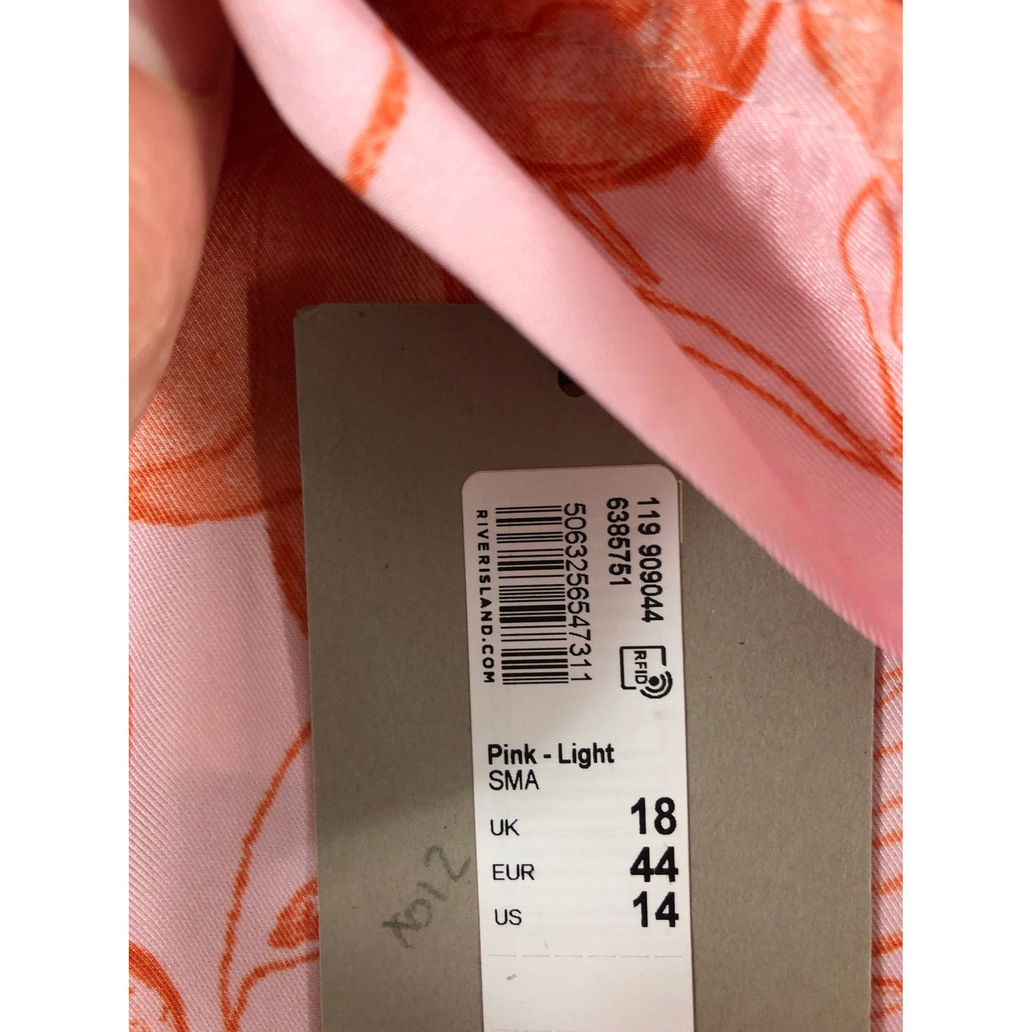 River Island Floral Skirt UK18 Women's Pink Light Smock Style High Waist