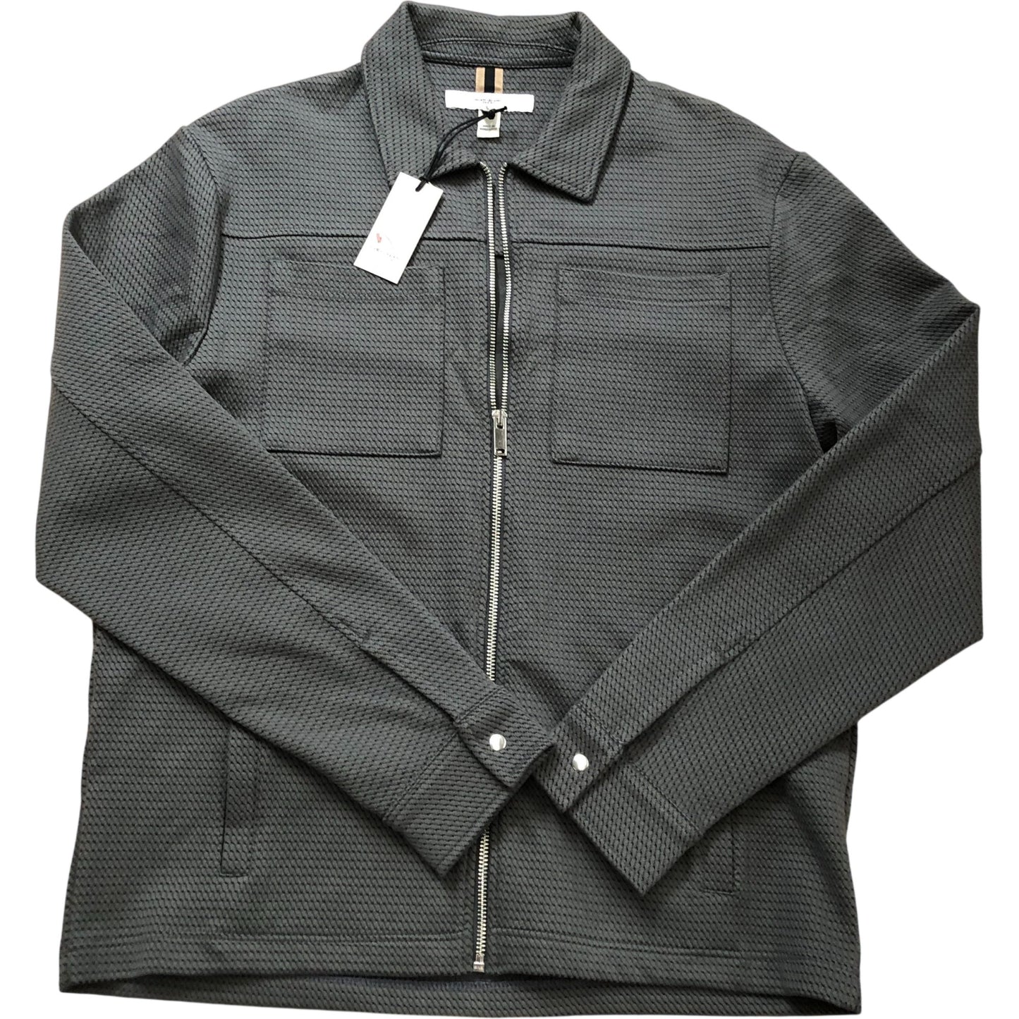 River Island Jacket S Men's Zip Up Casual Wear Stylish Grey Cotton Blend