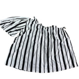 River Island Striped Blouse UK6 Women's Off The Shoulder Short Sleeve Top
