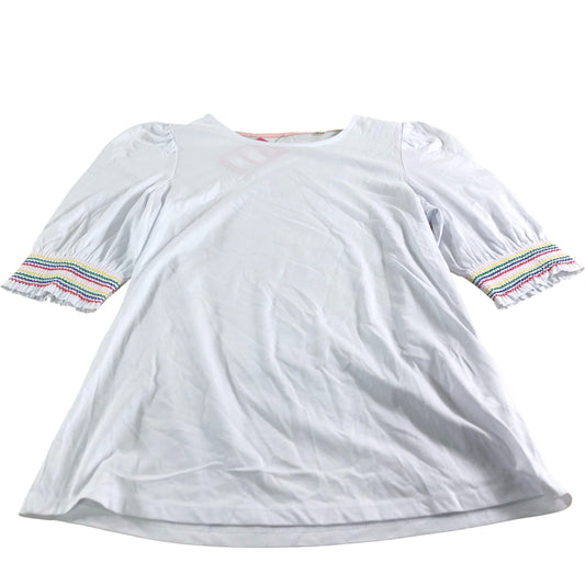 Boden White Puff Sleeve Top Women's Soft Cotton Blend UK12