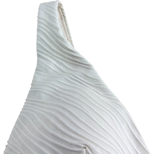 River Island Swimwear Top Women's White Swim Top Adjustable Textured Size 8