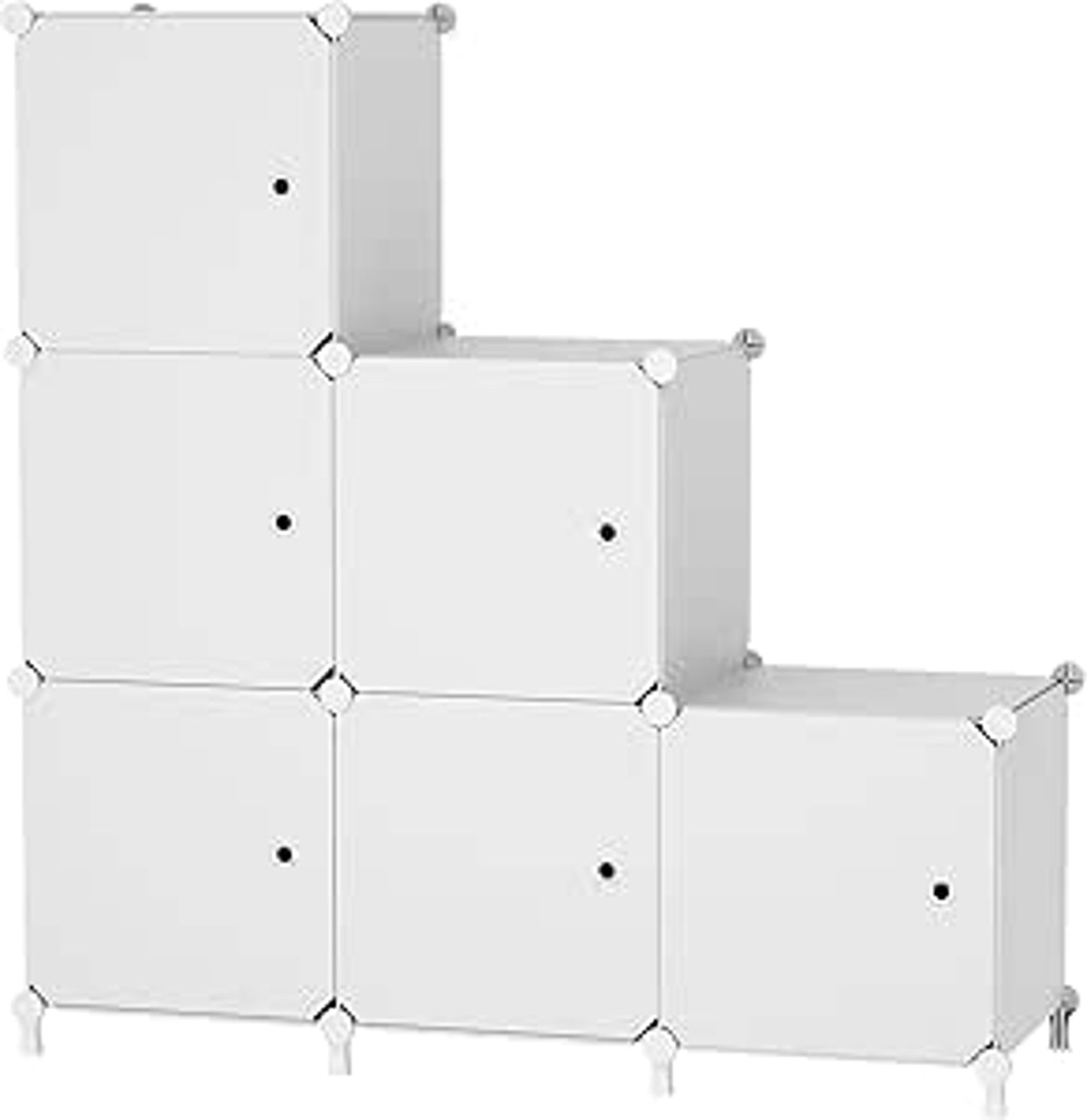 Modular Bookshelf Storage ATTDETJL 6-Cube Storage Unit with Doors Cube Organizer