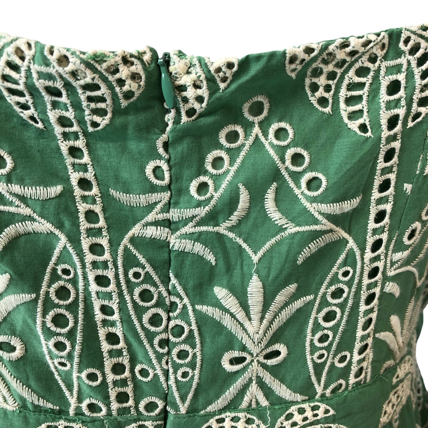 Love And Roses Green Embroidered Dress UK16 Women's Summer Cotton Floral