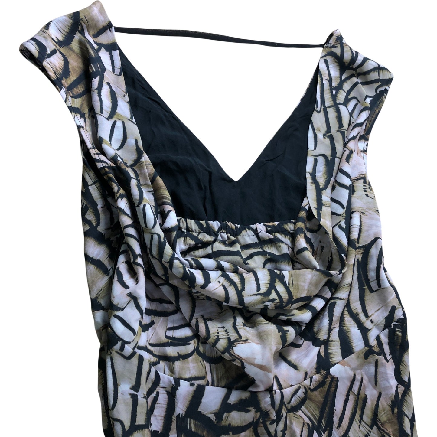 Branded Sepia Plume Print Maxi Dress - Size 10