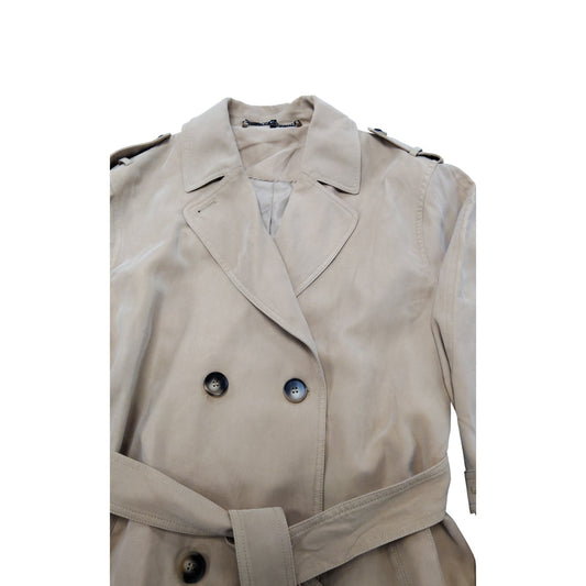 Branded Trench Coat UK12 Women's Beige Double Breasted Belted Waterproof Style