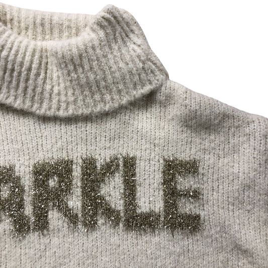 River Island Sparkle Sweater 9-10 Years Girls Chunky Knit Wool Blend