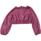 Zara Girls 9-10 Years Floral Ruffle Top Smocked Waist Long Sleeve Red