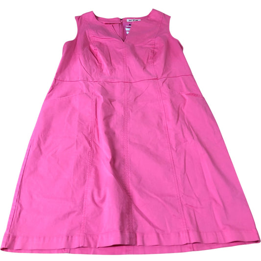 Pink Sleeveless Dress Women's Summer Casual Cotton Blend UK20