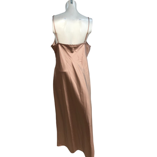 River Island Satin Slip Dress UK12 Women's Long Blush Pink Adjustable Straps