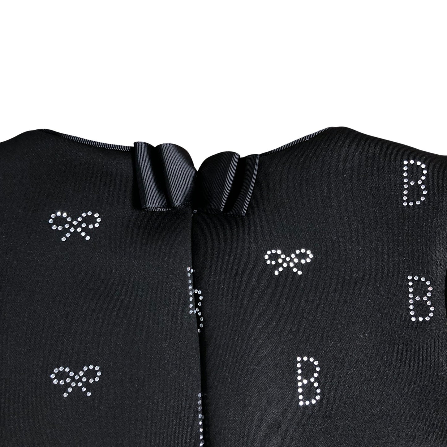 Branded Girls Dress Age 11 Years Black Bow Printed Pleated Skirt