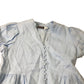 Short Sleeve Peplum Blouse Women's Light Blue Linen Button-Up Medium