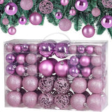 Pink Christmas Ornaments Set Colourful Holiday 100 Pieces