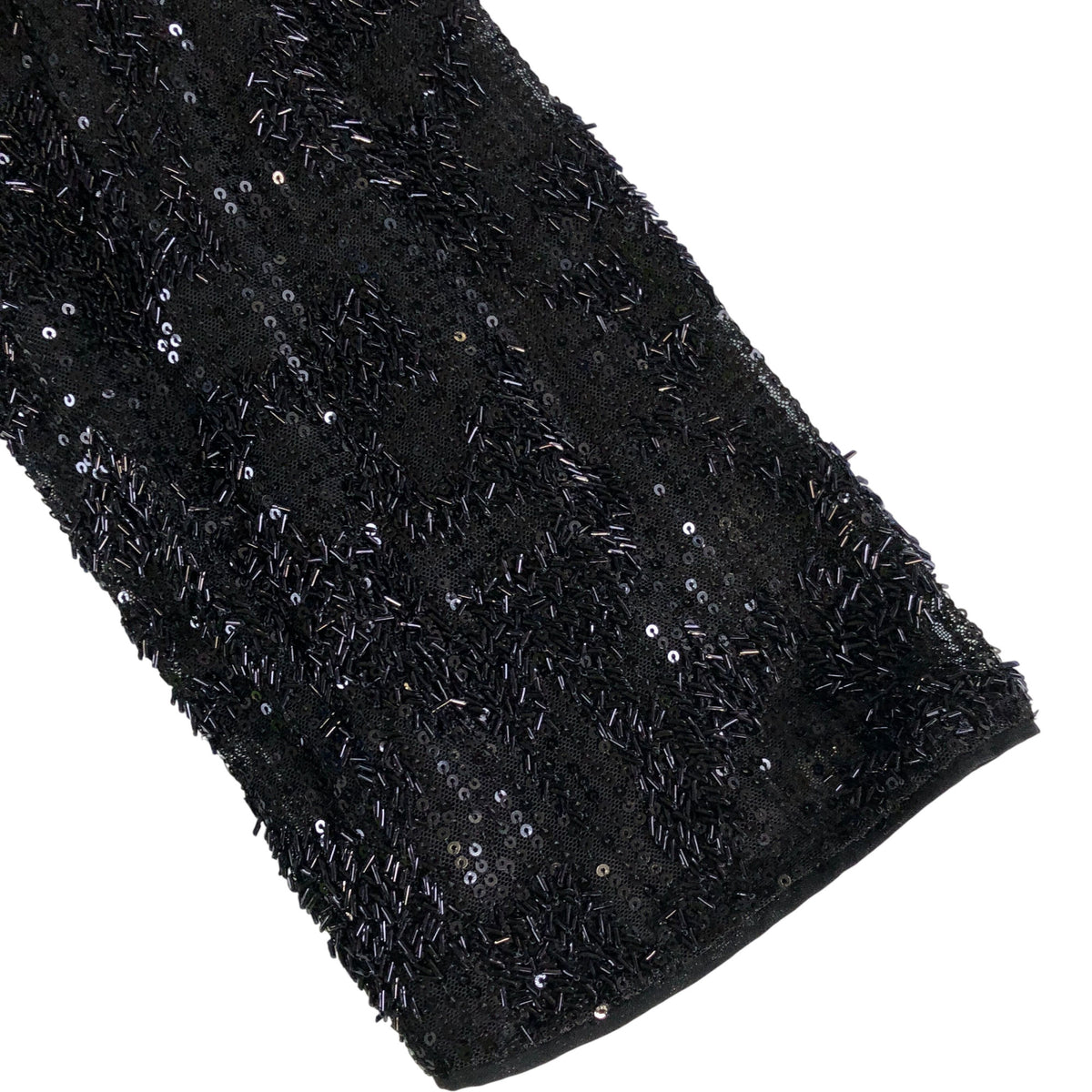 Black Sequin Long Sleeve Top UK12 Women's