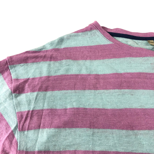 Boden Pink/Blue Striped 3/4 Length Sleeve Top - Size 12
