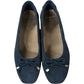 Clarks Candra Light UK3 D Women's Navy Suede Flats with Bow Detail