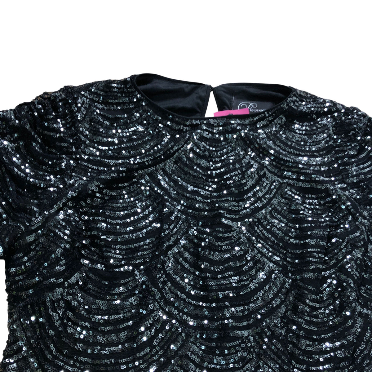 Lipsy London Premium Sequin Dress UK18 Women's Black Evening Party Dress