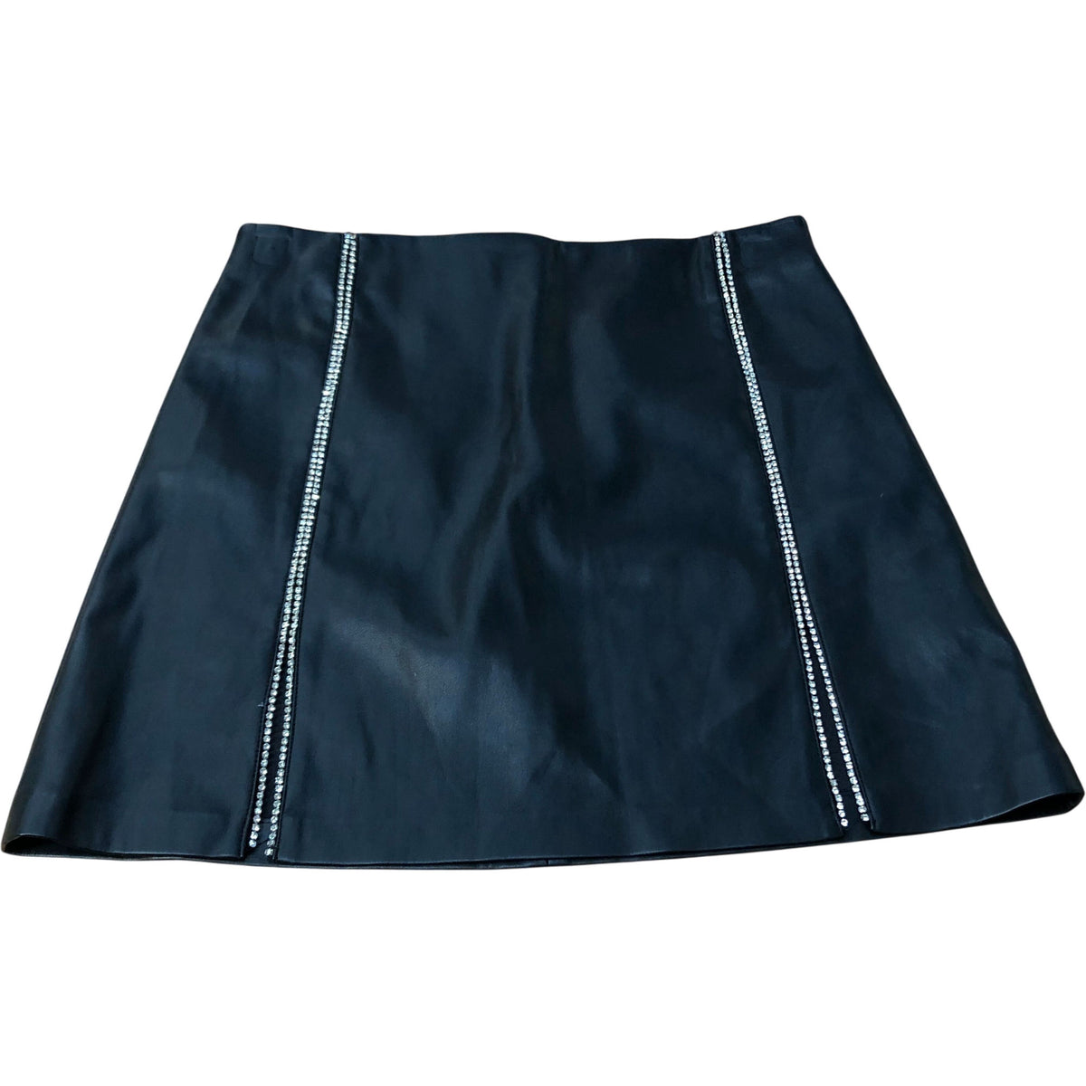 River Island Black A-Line Skirt UK12 Women's Perfect Party Wear With Silver Trim