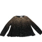 Sequin Top UK10 Women's Long Sleeve Black Gold Shimmering Party Wear