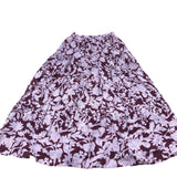 Baukjen Floral Maxi Skirt UK12 Women's 100% Organic Cotton Burgundy