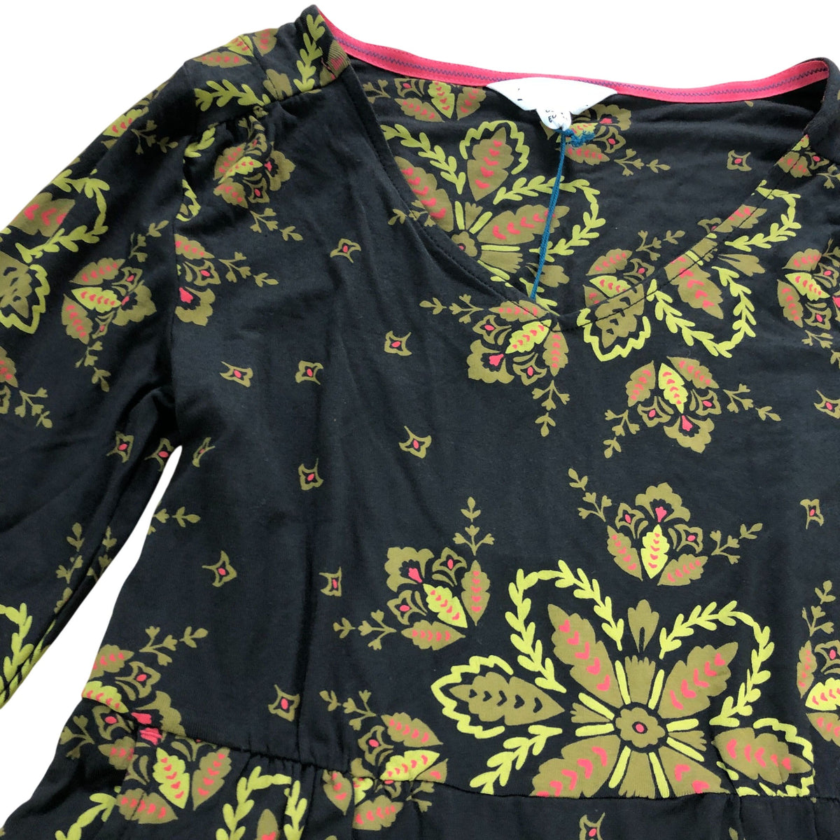 Tallie Eco Vero Jersey Dress UK8 Women's Black Floral Long Sleeve