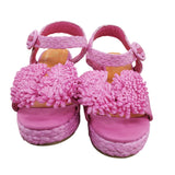 Bright Pink Women's Sandals Floral Design Platform Wedge UK Size 5