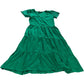 Board Angels Cotton Dress Size 10 Women's Green Tiered V Neck Short Sleeve